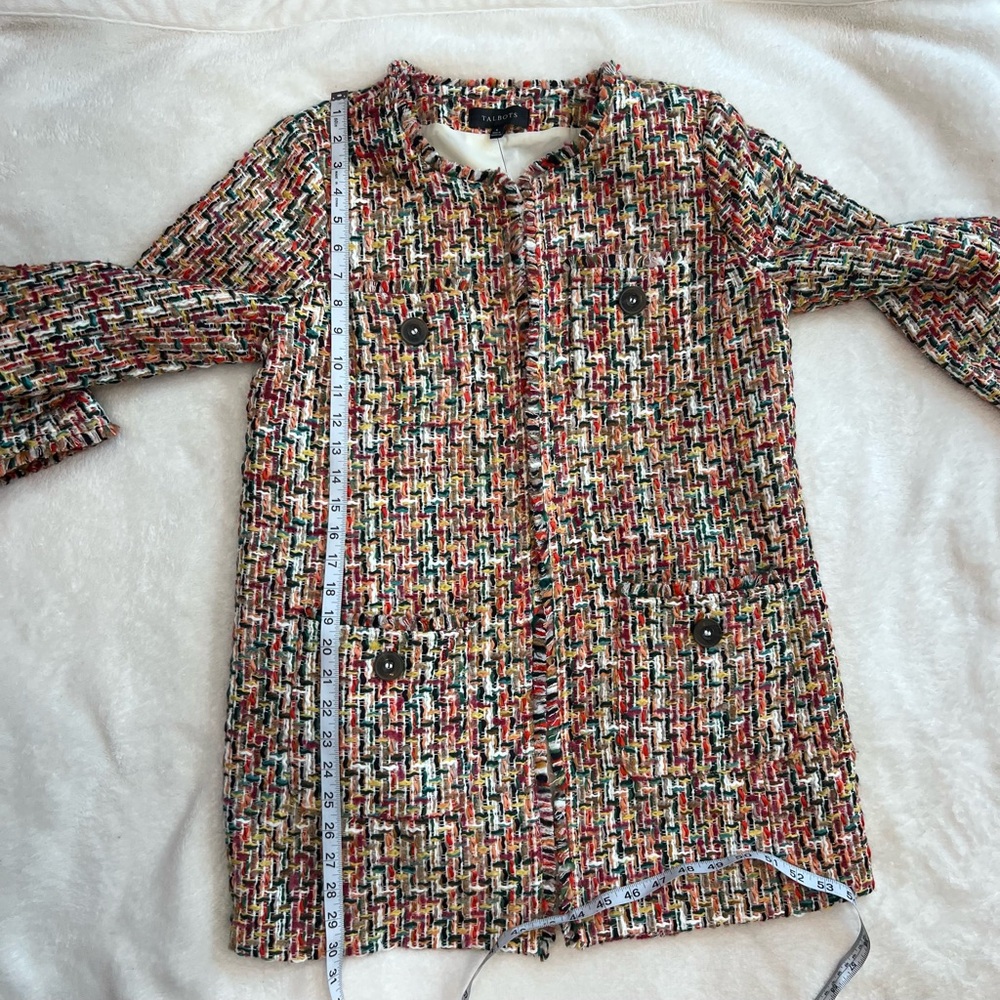 Talbots NWT Candy Tweed Fringe Topper Blazer Size 6‎ - Picture 12 of 14